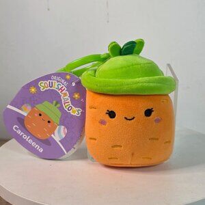 Squishmallows Caroleena Plush Keychain Clip 4.5" Orange & Green Jazwares